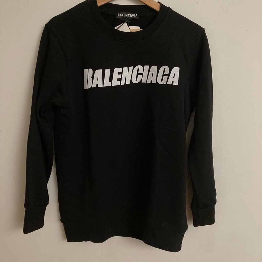 Used Balenciaga sweatshirt sweater black size X-LARGE  slim fit